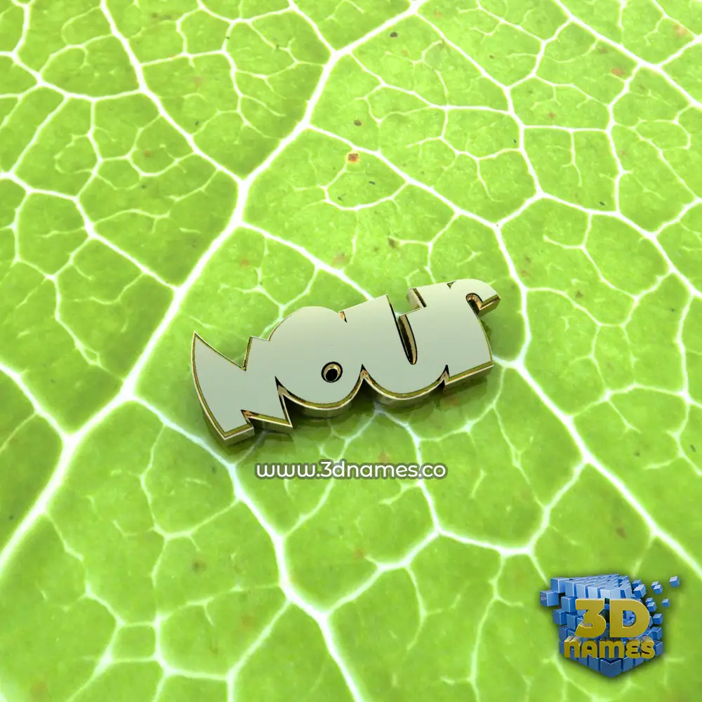 nour in Gold Leaf style - 3D name wallpaper