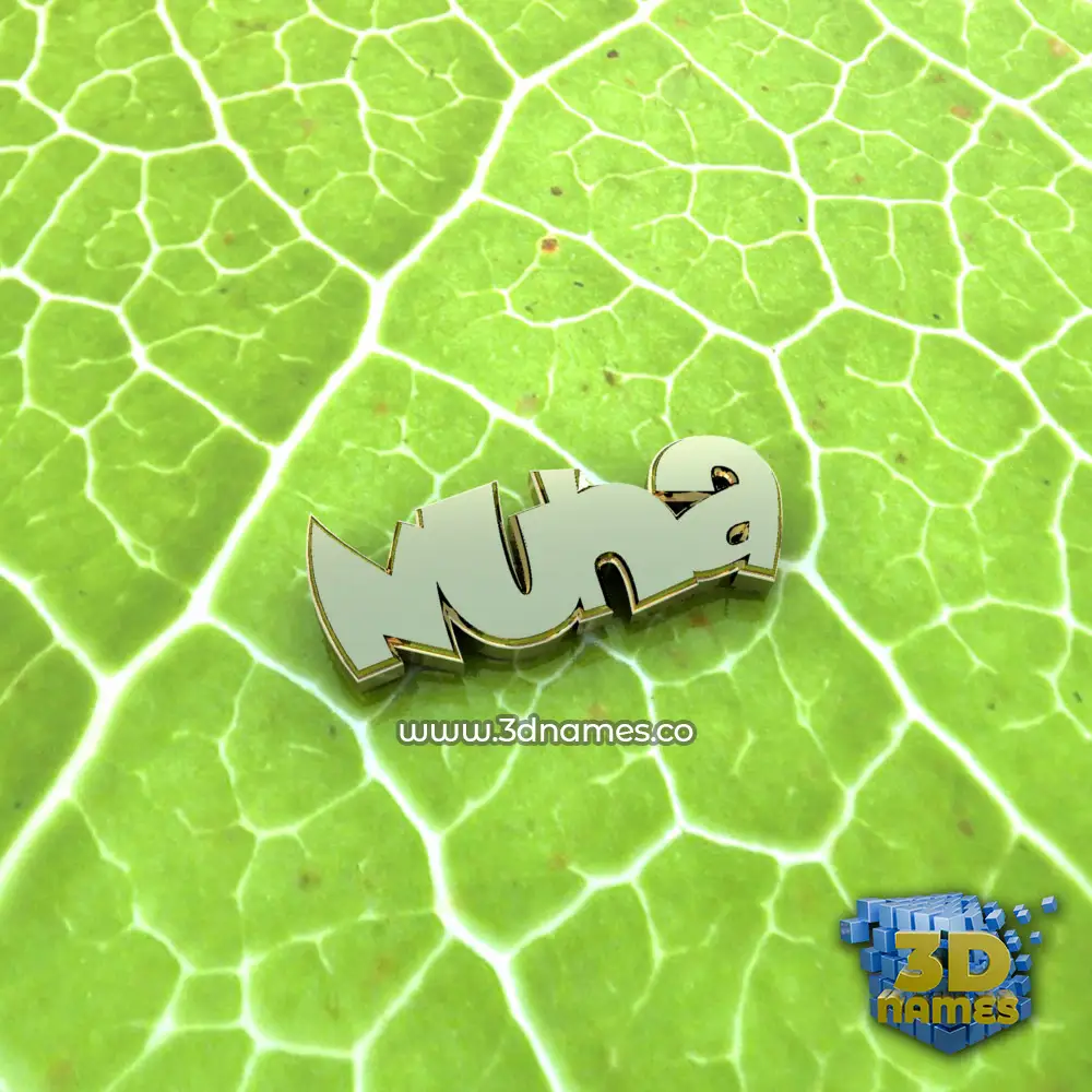 nuha in Gold Leaf style - 3D name wallpaper