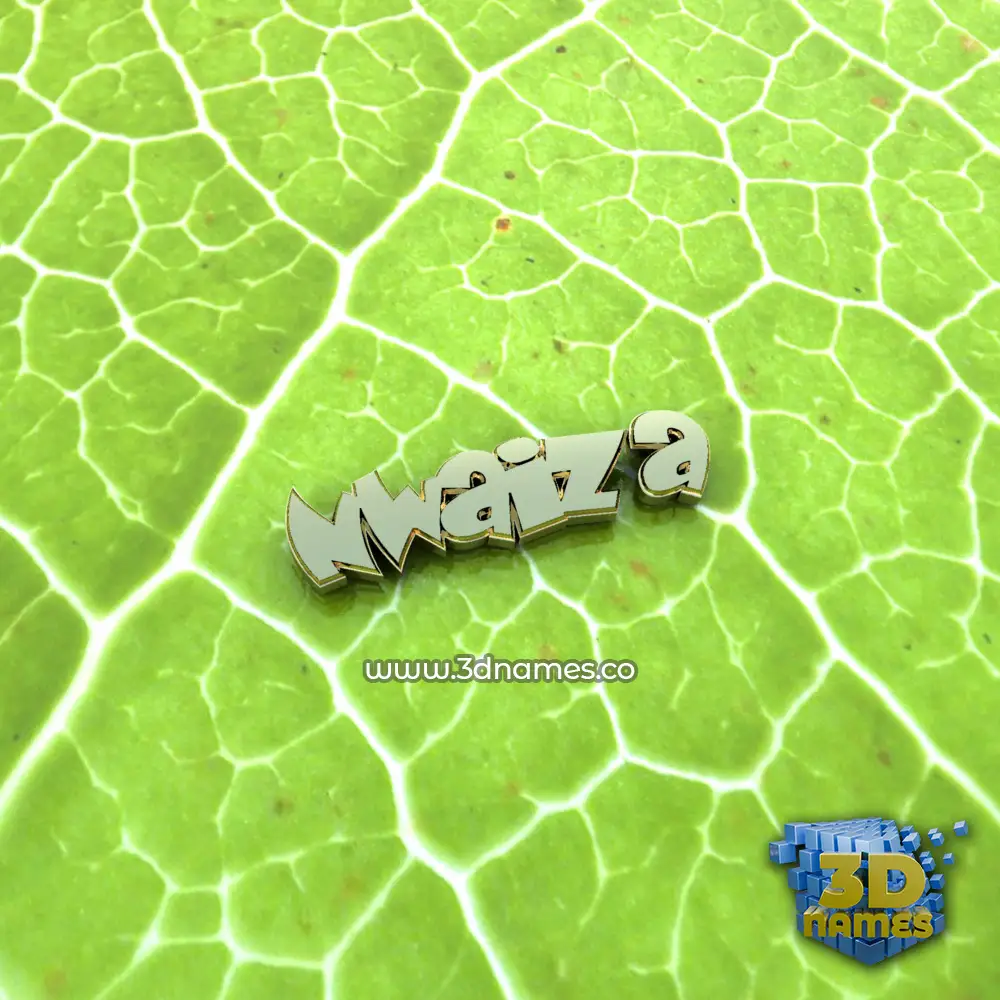 nwaiza in Gold Leaf style - 3D name wallpaper