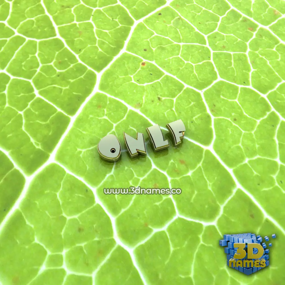 o n l f in Gold Leaf style - 3D name wallpaper