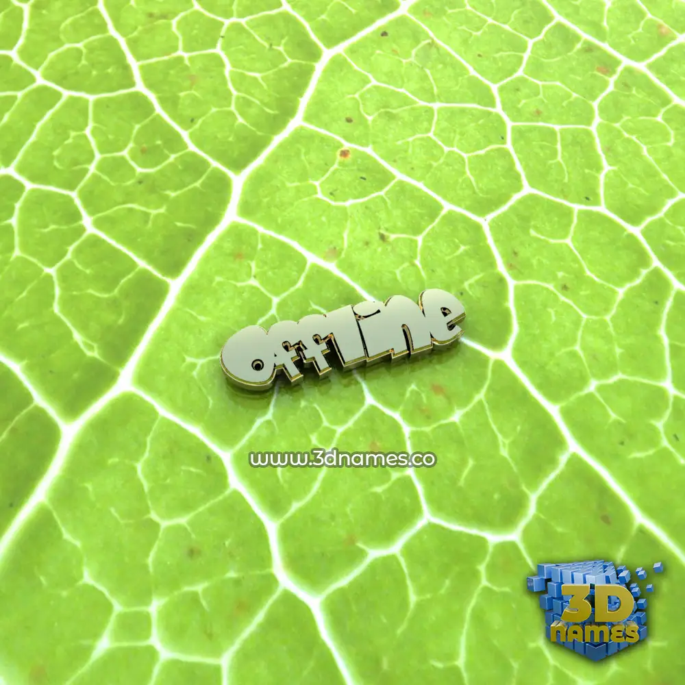 offline in Gold Leaf style - 3D name wallpaper