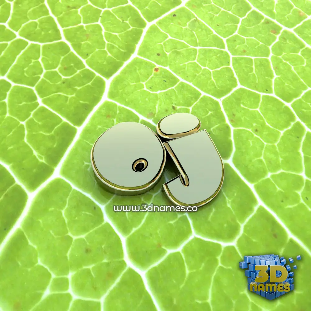 oj in Gold Leaf style - 3D name wallpaper