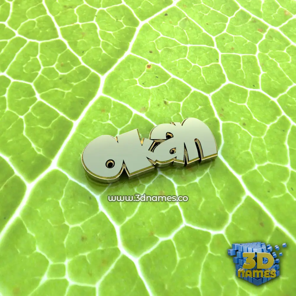 okan in Gold Leaf style - 3D name wallpaper
