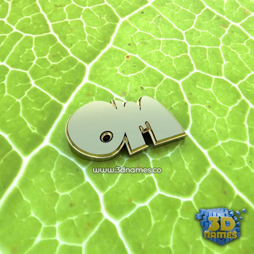 om in Gold Leaf style - 3D name wallpaper