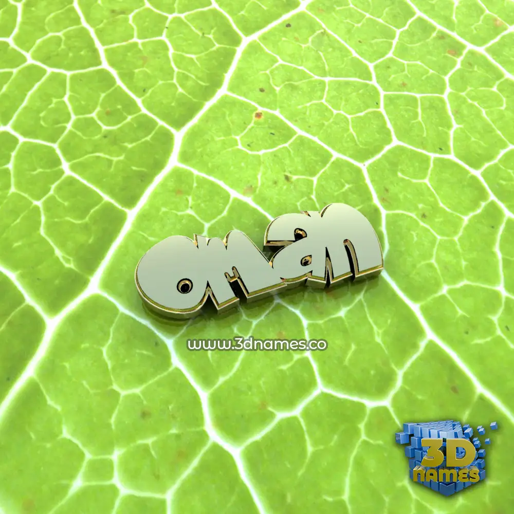 oman in Gold Leaf style - 3D name wallpaper