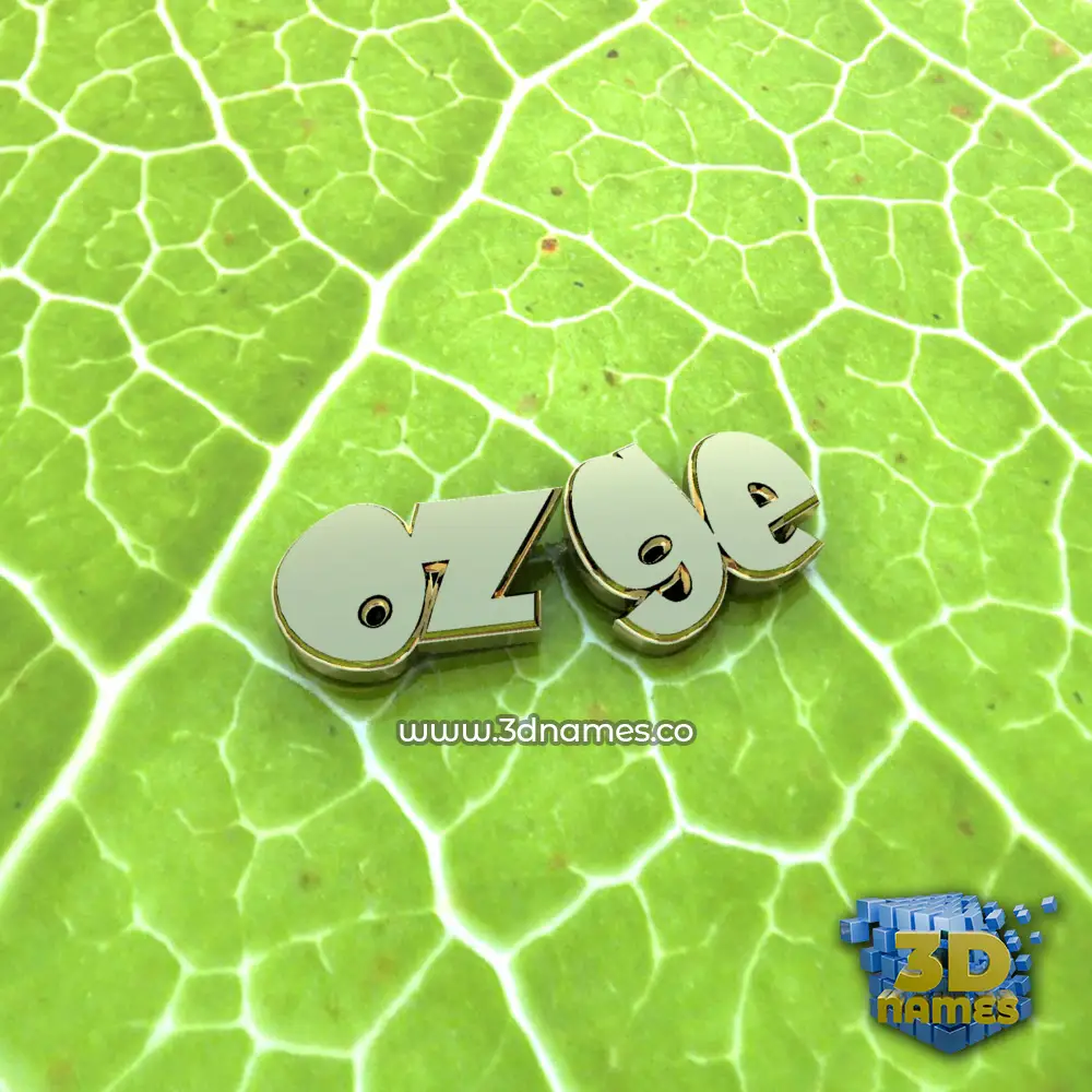 ozge in Gold Leaf style - 3D name wallpaper