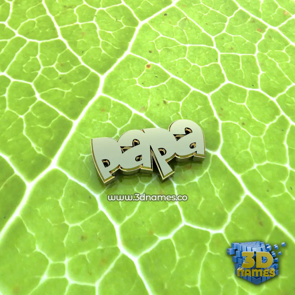 papa in Gold Leaf style - 3D name wallpaper