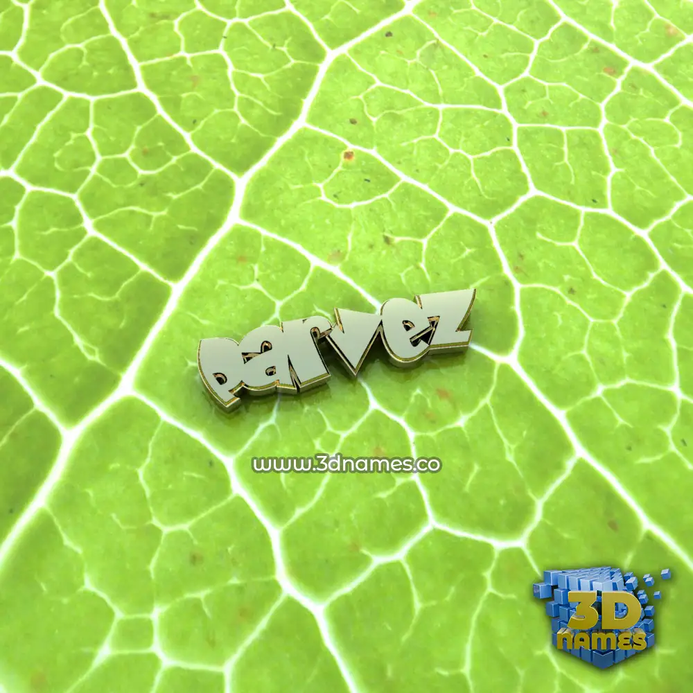 parvez in Gold Leaf style - 3D name wallpaper