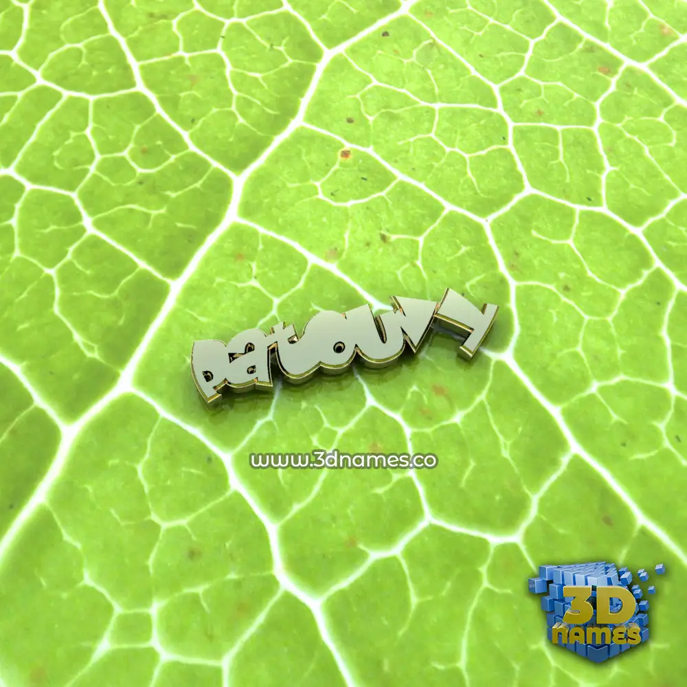 patouvy in Gold Leaf style - 3D name wallpaper