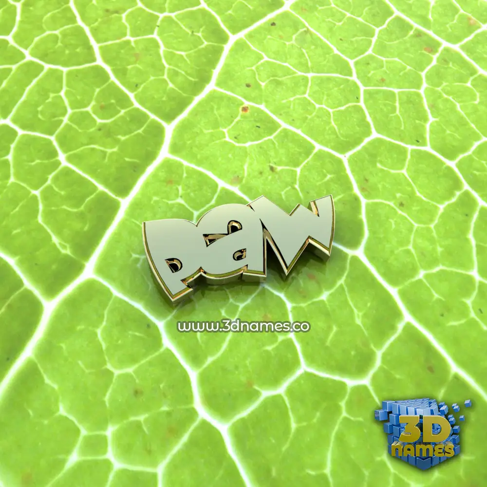 paw in Gold Leaf style - 3D name wallpaper