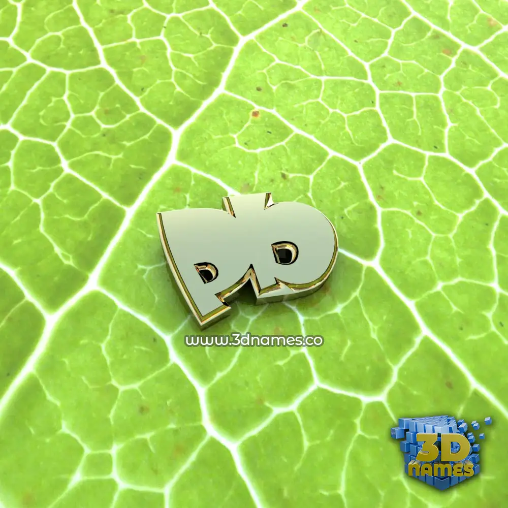 pb in Gold Leaf style - 3D name wallpaper