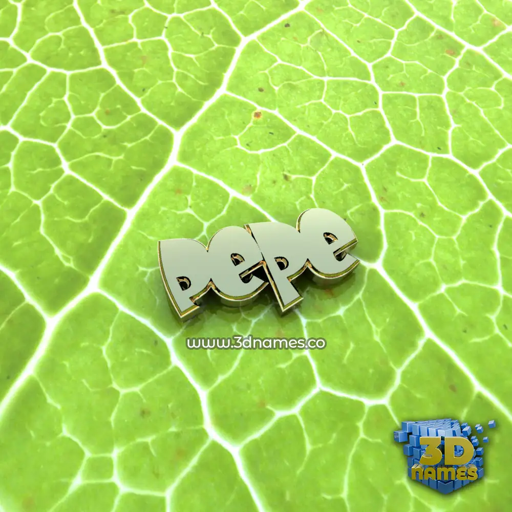 pepe in Gold Leaf style - 3D name wallpaper