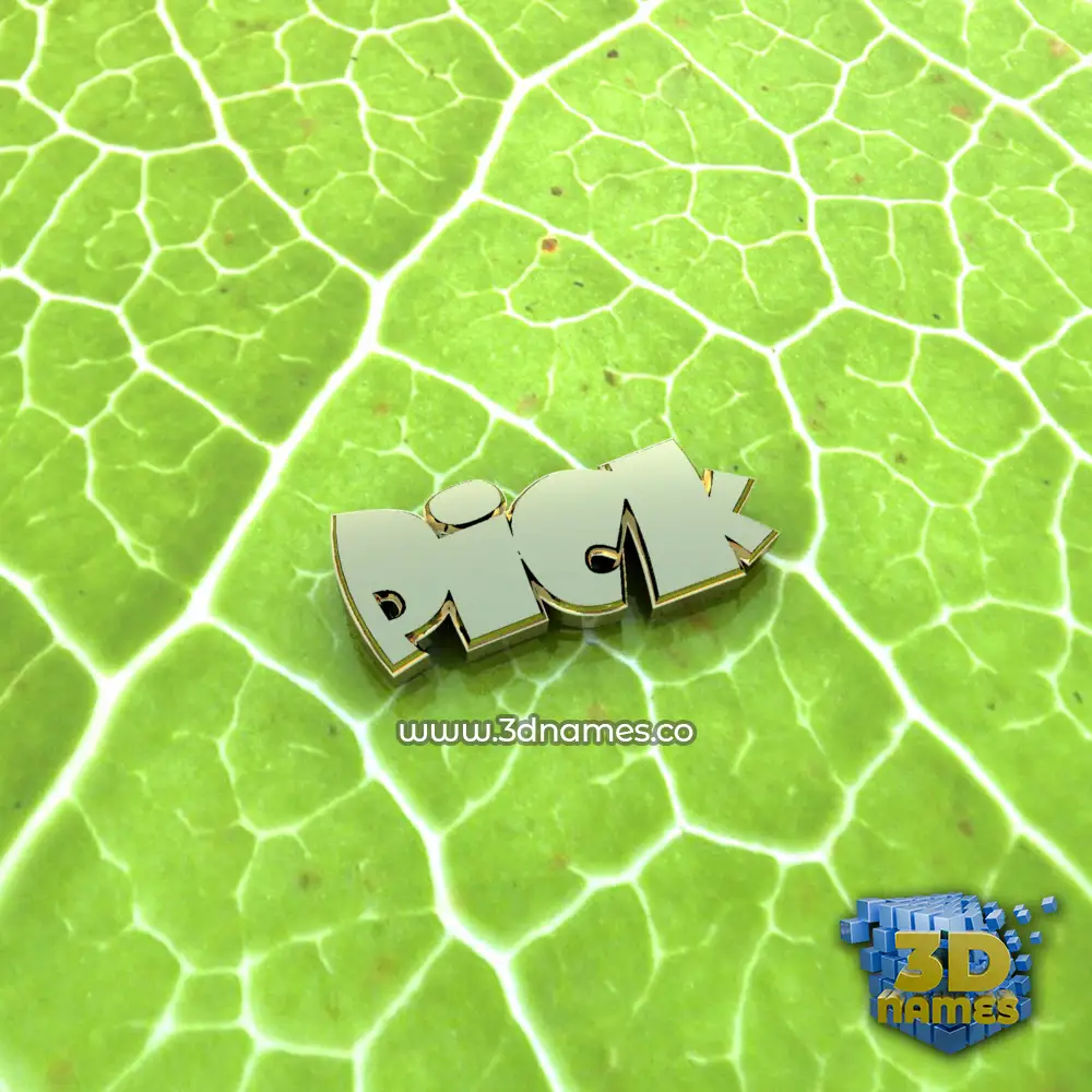 pick in Gold Leaf style - 3D name wallpaper