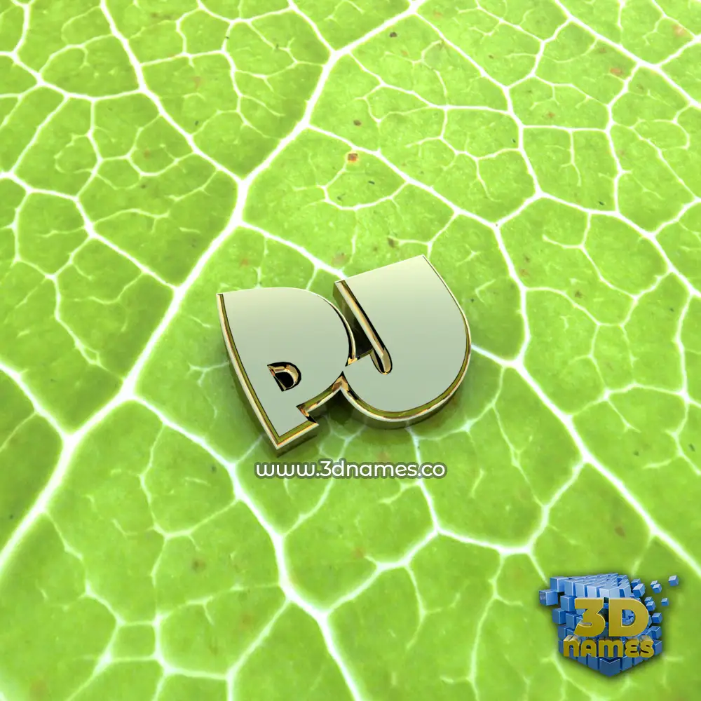 pj in Gold Leaf style - 3D name wallpaper
