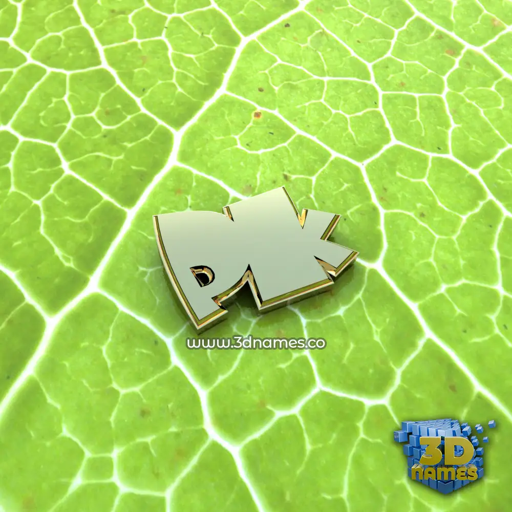 pk in Gold Leaf style - 3D name wallpaper