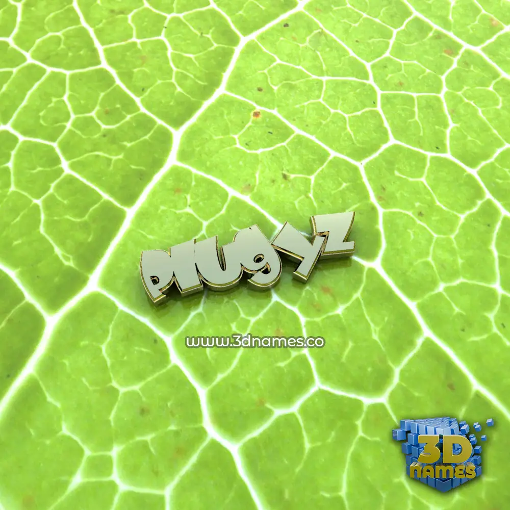 plugyz in Gold Leaf style - 3D name wallpaper