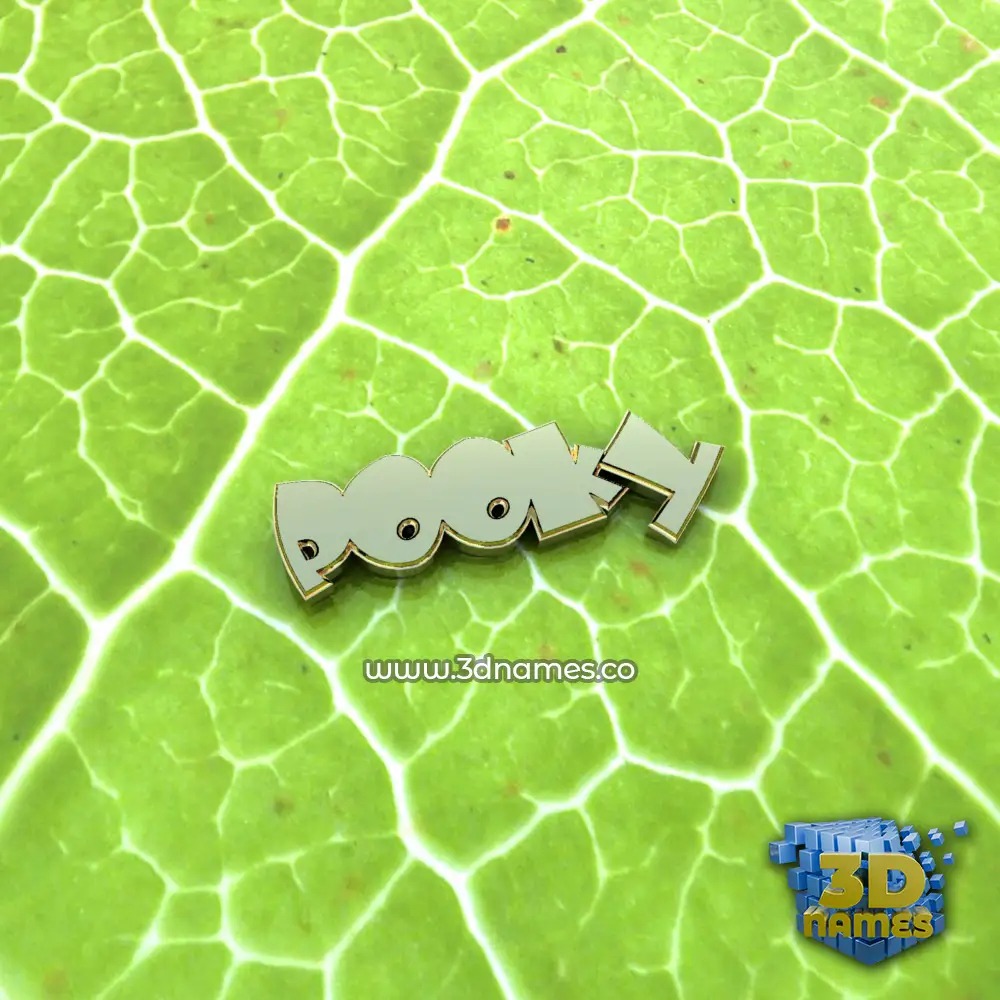 pooky in Gold Leaf style - 3D name wallpaper