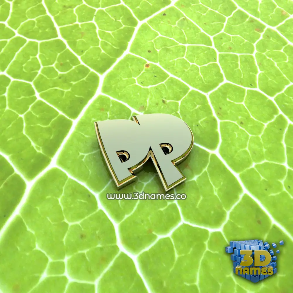 pp in Gold Leaf style - 3D name wallpaper