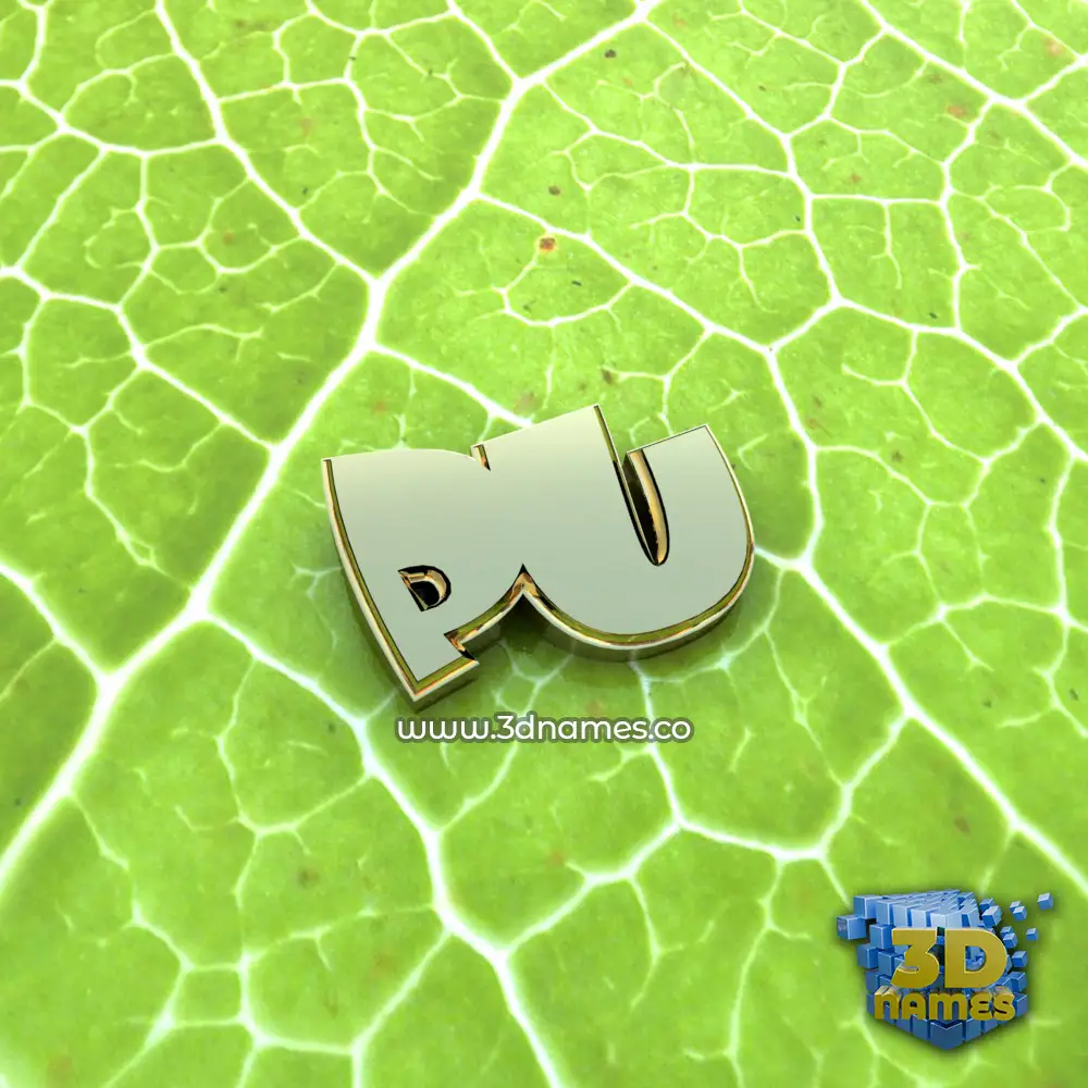 pu in Gold Leaf style - 3D name wallpaper