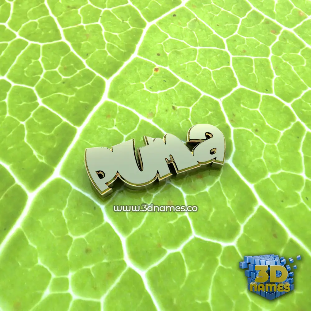 puma in Gold Leaf style - 3D name wallpaper