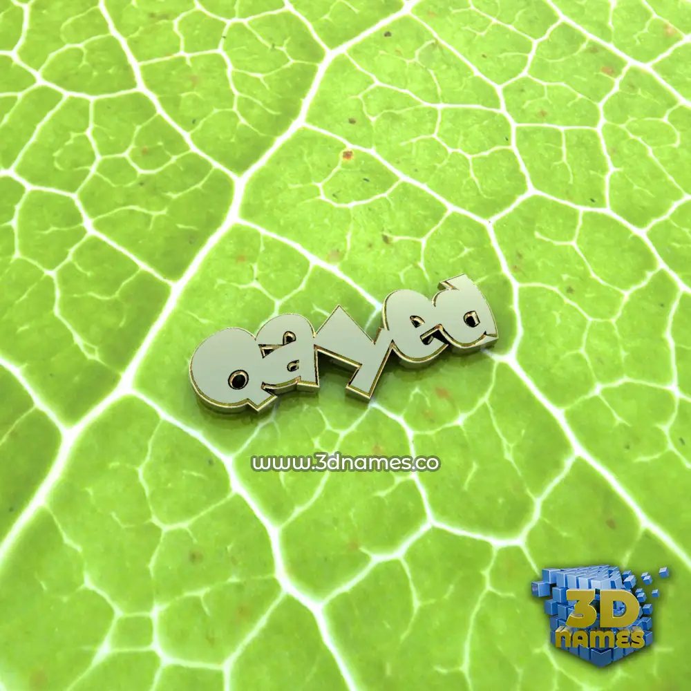 qayed in Gold Leaf style - 3D name wallpaper