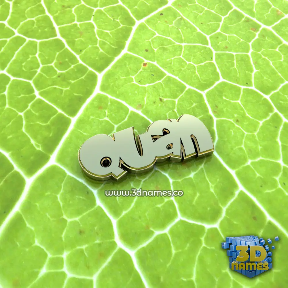 quan in Gold Leaf style - 3D name wallpaper