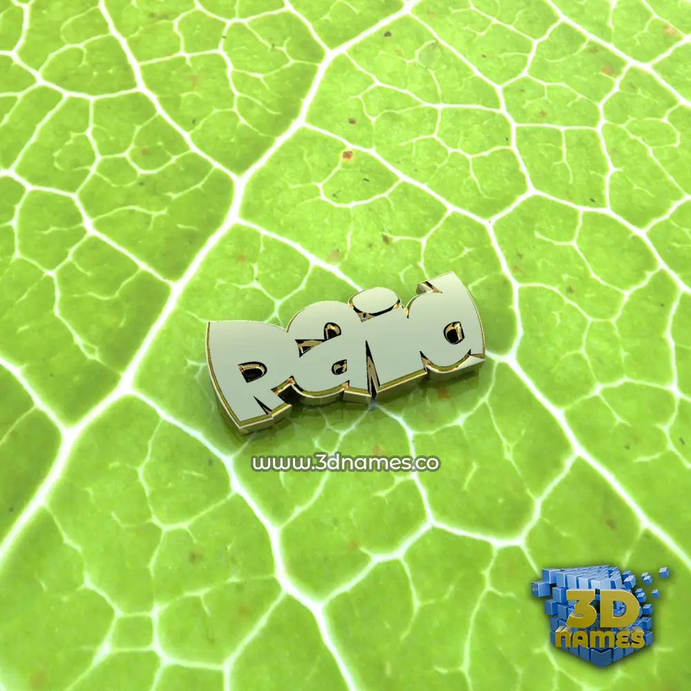 raid in Gold Leaf style - 3D name wallpaper