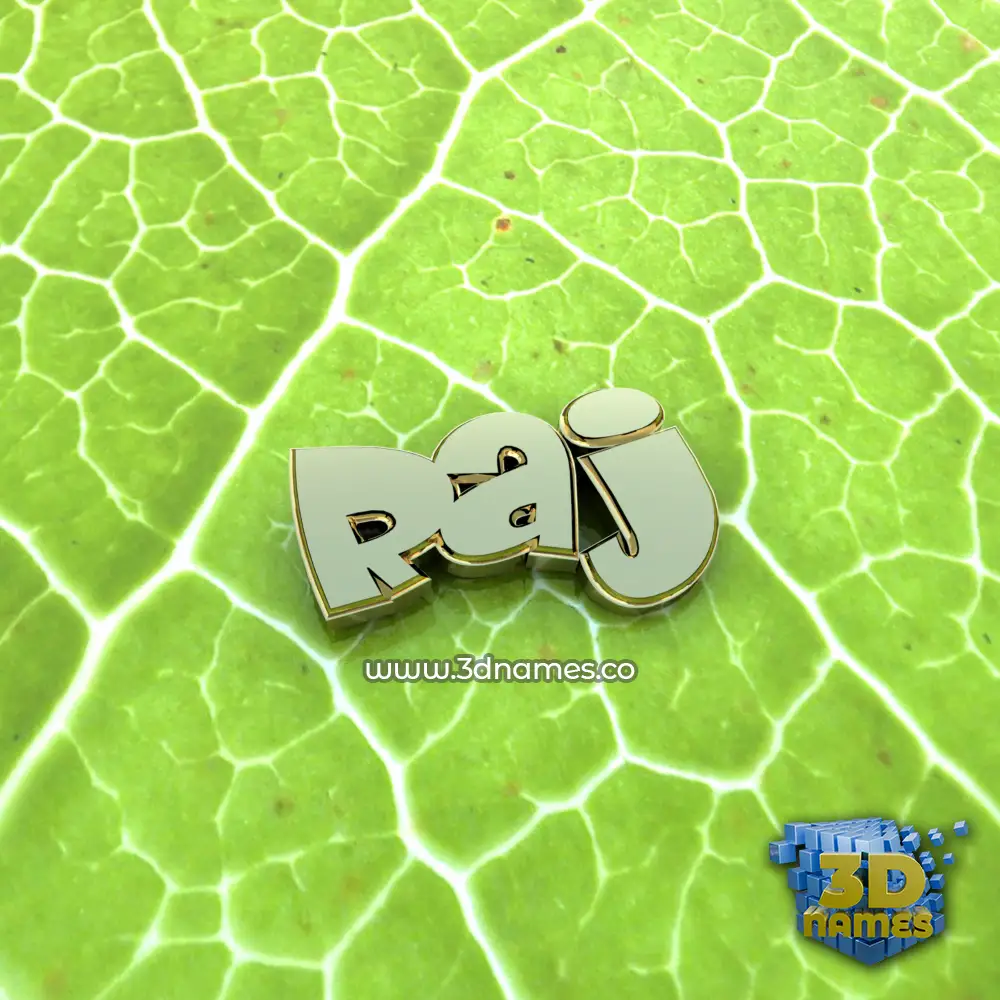 raj in Gold Leaf style - 3D name wallpaper