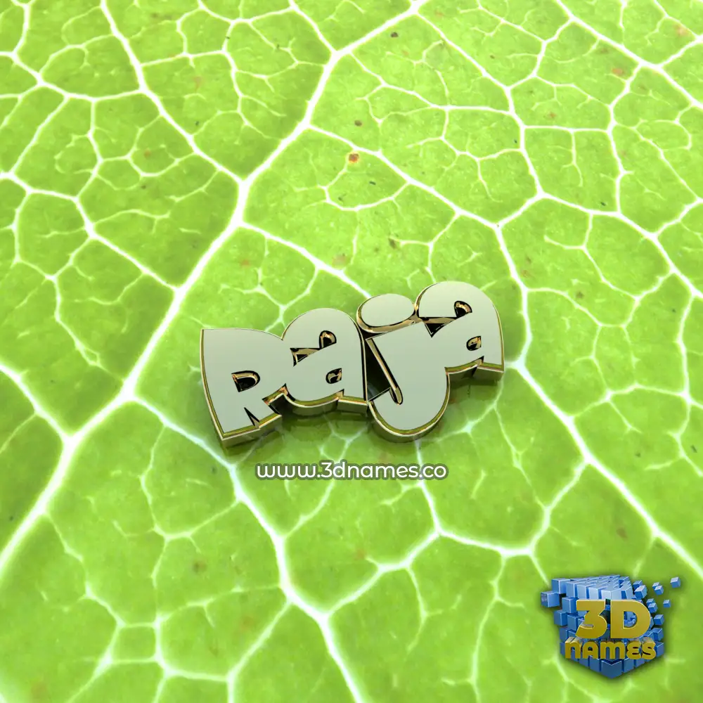 raja in Gold Leaf style - 3D name wallpaper