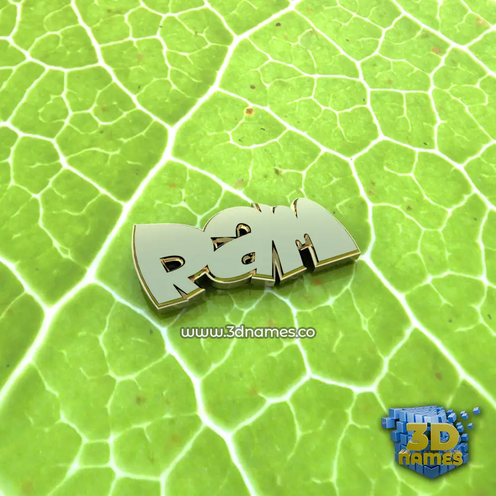 ram in Gold Leaf style - 3D name wallpaper