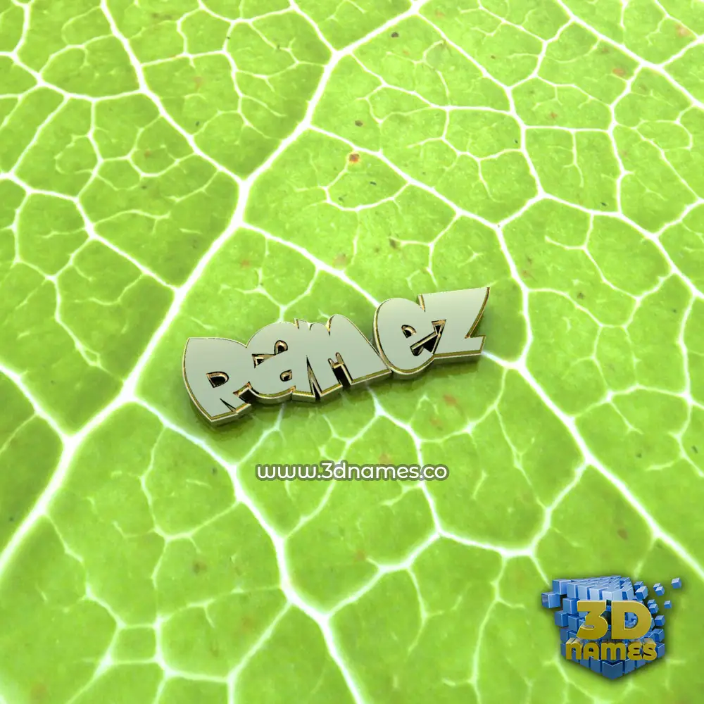 ramez in Gold Leaf style - 3D name wallpaper