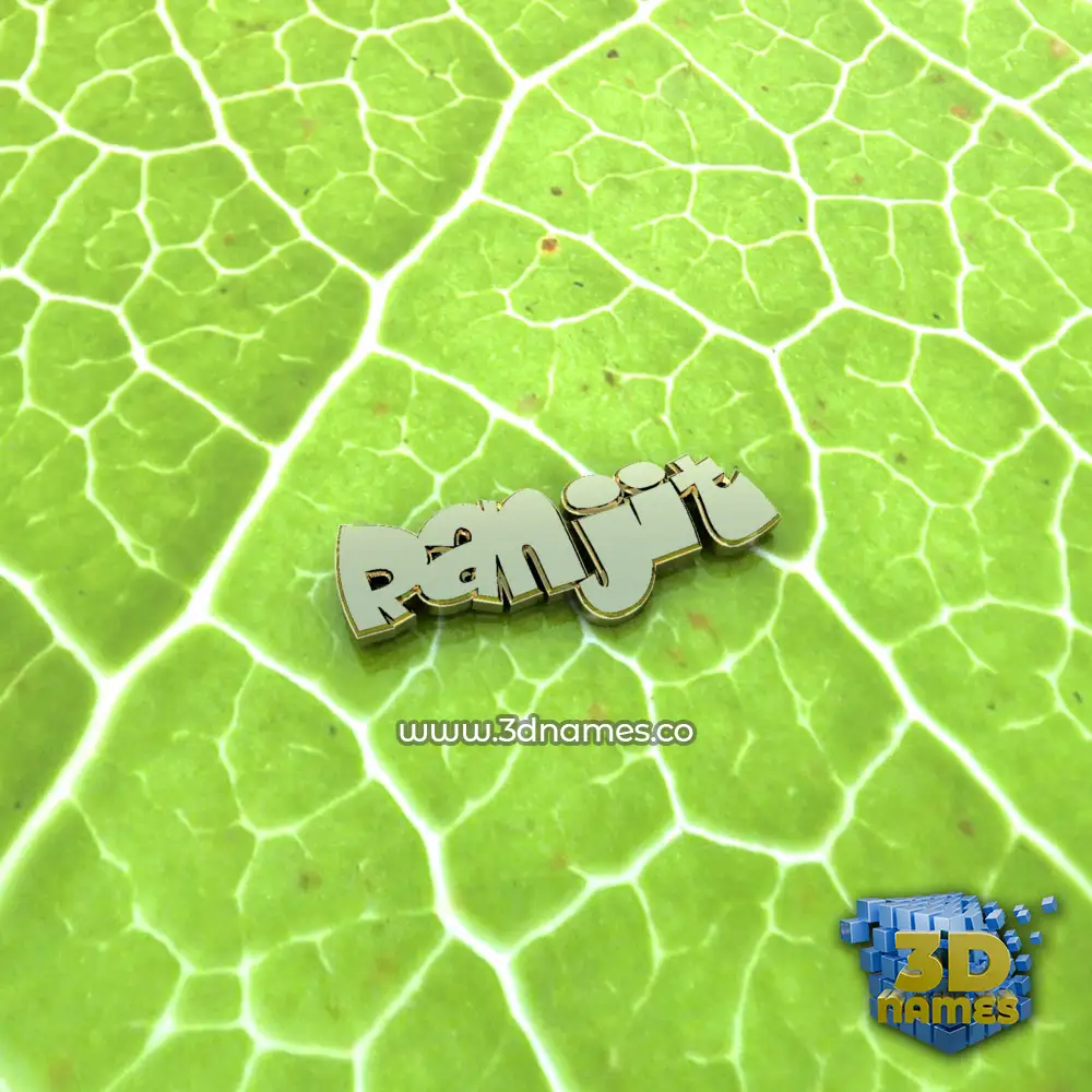 ranjit in Gold Leaf style - 3D name wallpaper