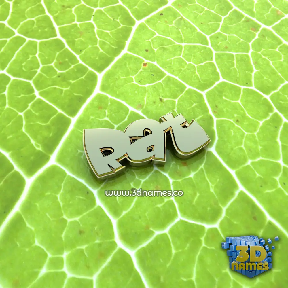 rat in Gold Leaf style - 3D name wallpaper