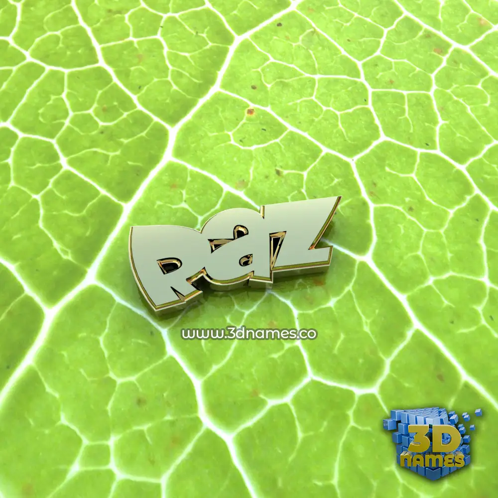 raz in Gold Leaf style - 3D name wallpaper