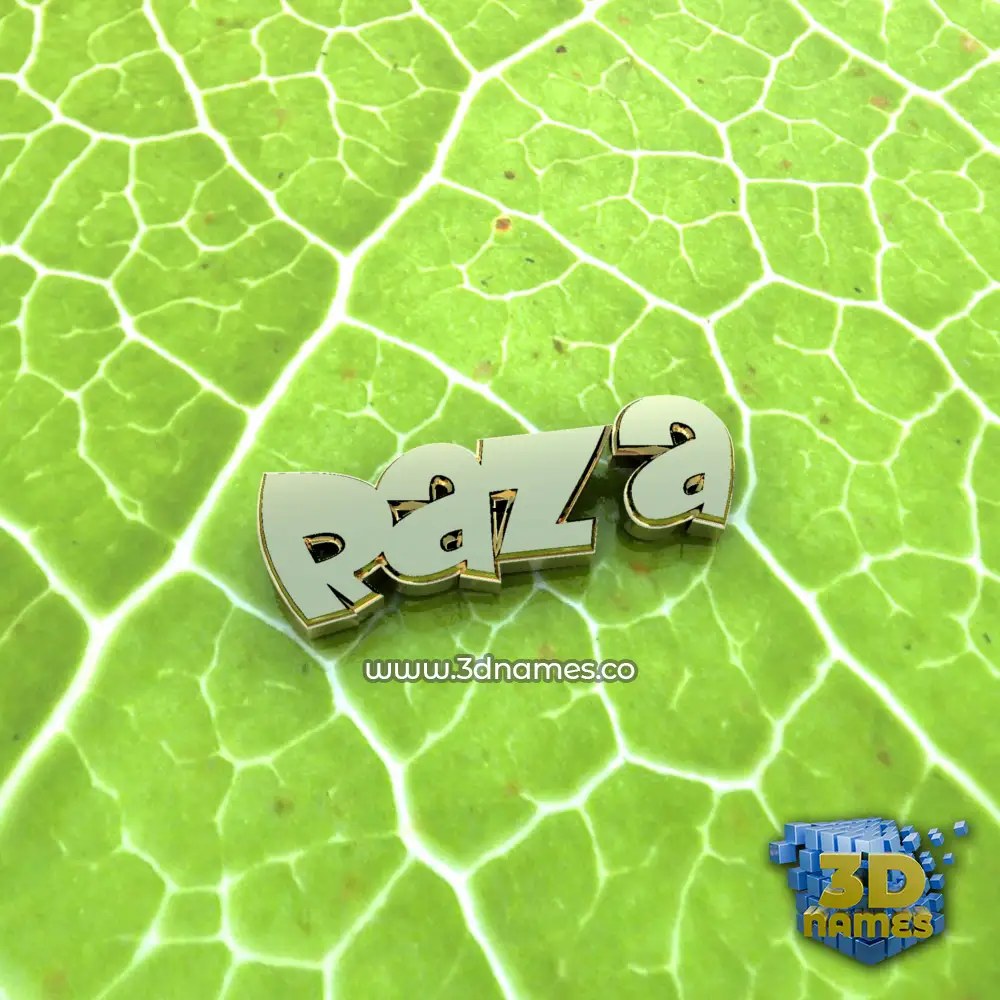 raza in Gold Leaf style - 3D name wallpaper