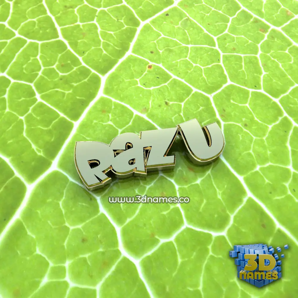 razu in Gold Leaf style - 3D name wallpaper
