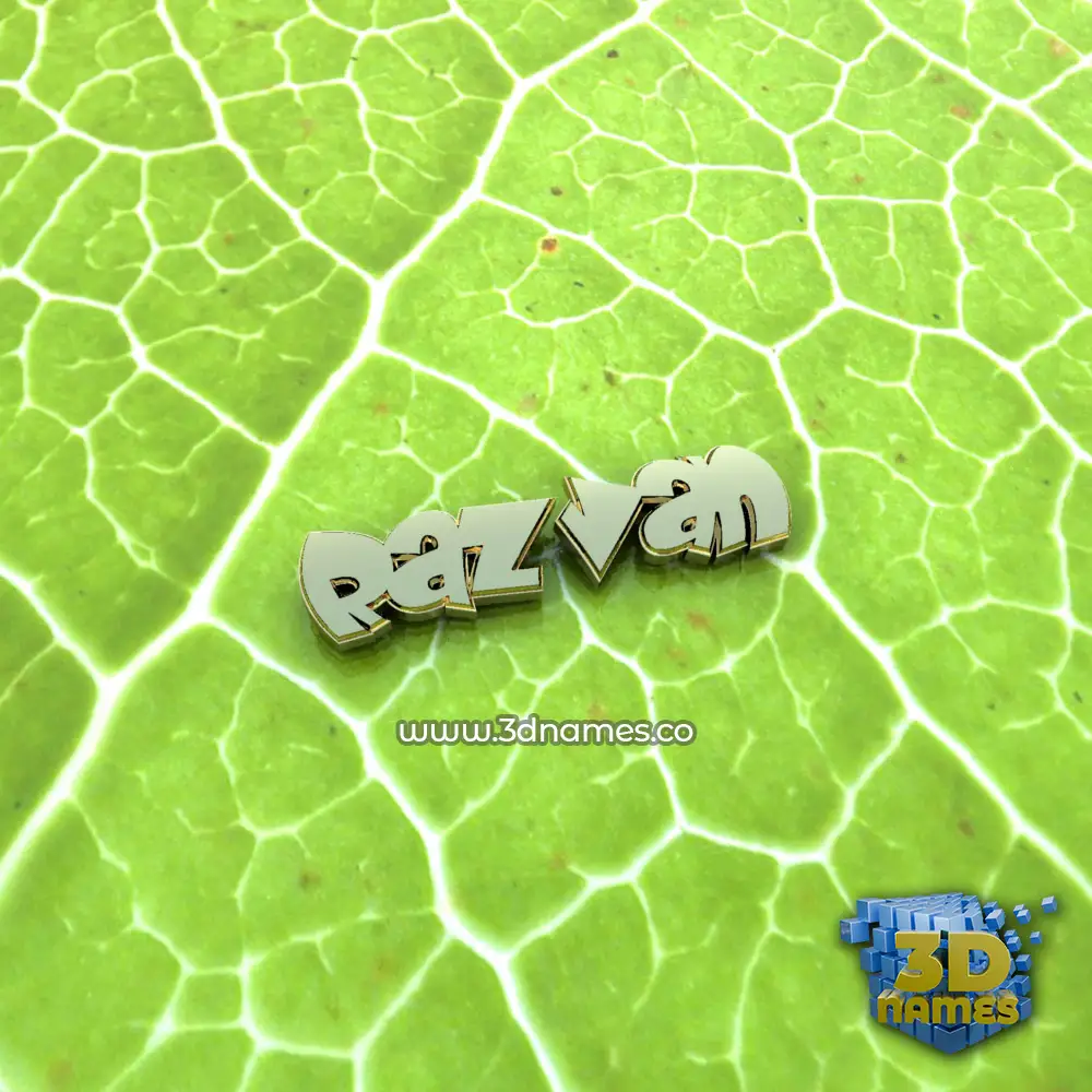razvan in Gold Leaf style - 3D name wallpaper