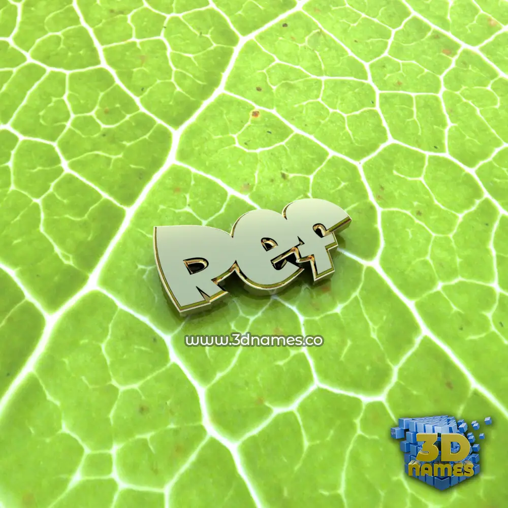 ref in Gold Leaf style - 3D name wallpaper