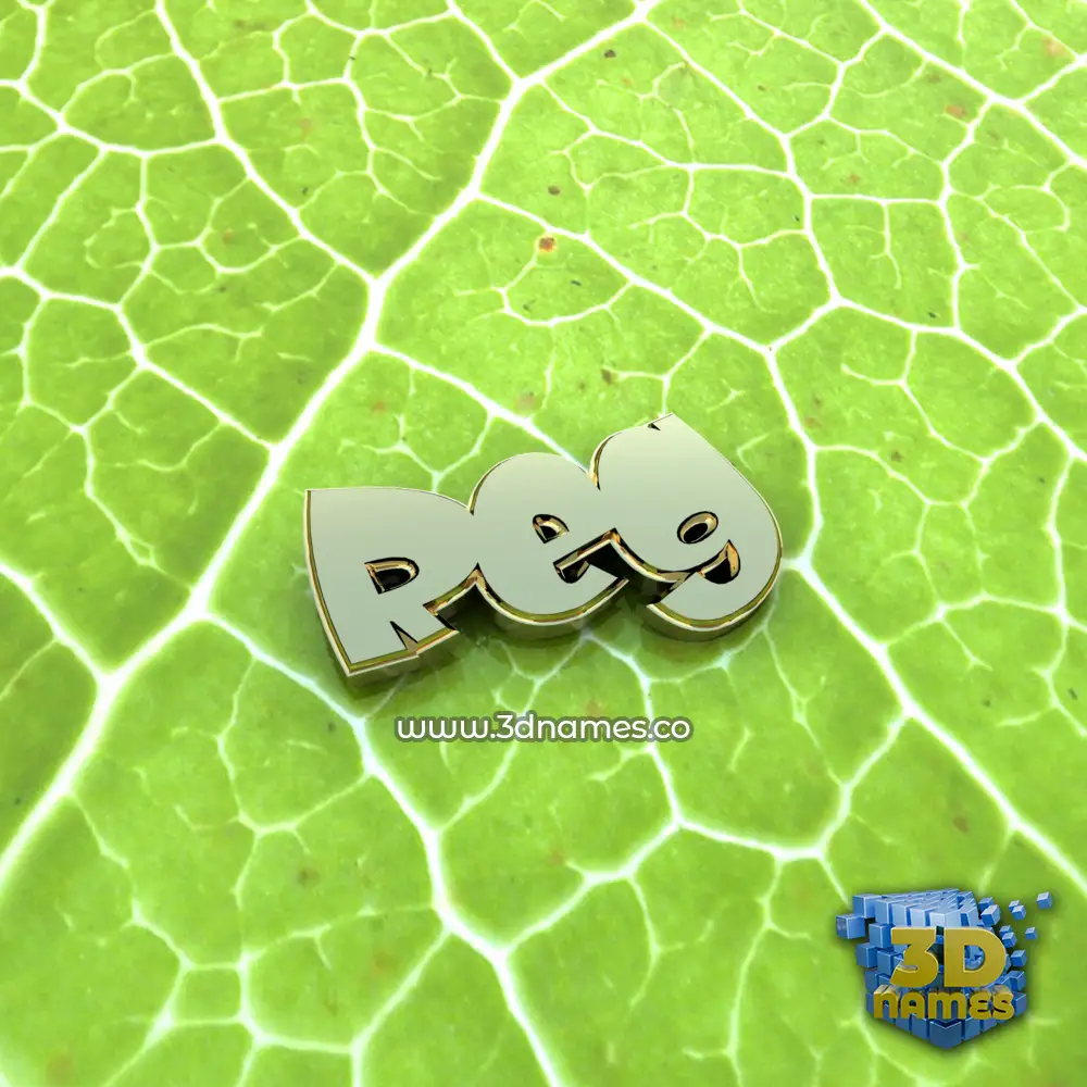 reg in Gold Leaf style - 3D name wallpaper