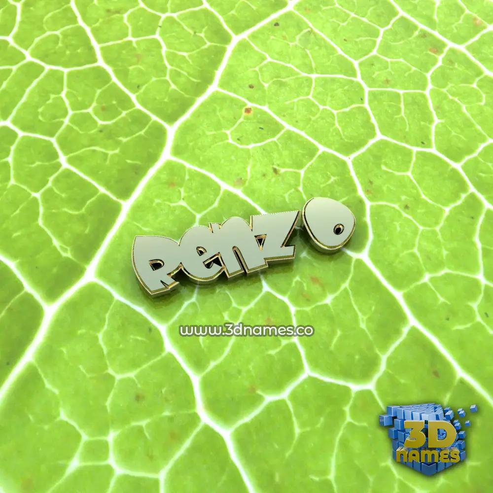 renzo in Gold Leaf style - 3D name wallpaper