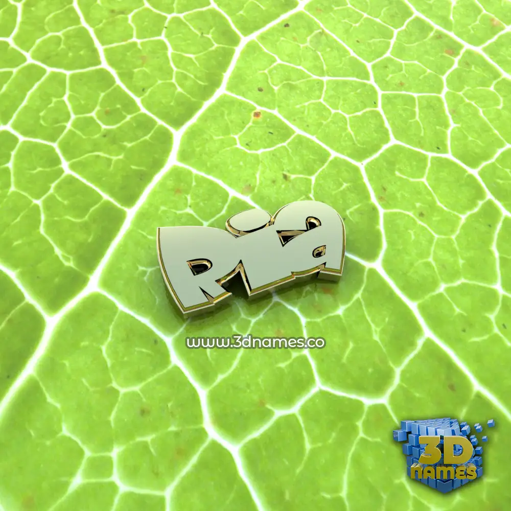 ria in Gold Leaf style - 3D name wallpaper