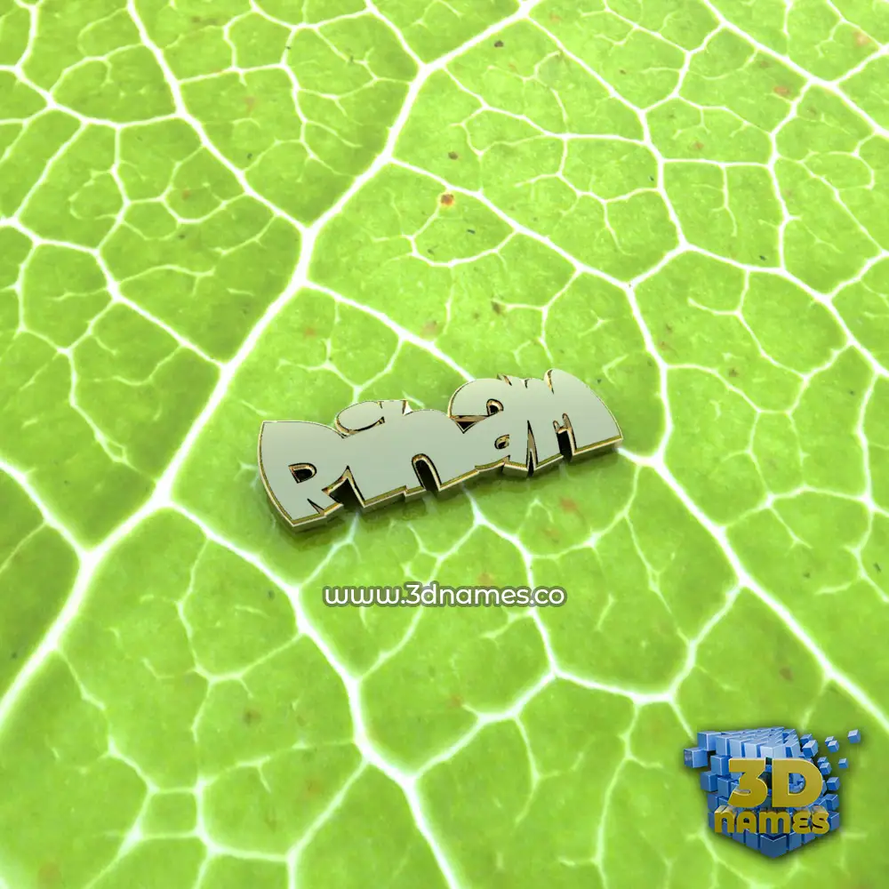 riham in Gold Leaf style - 3D name wallpaper