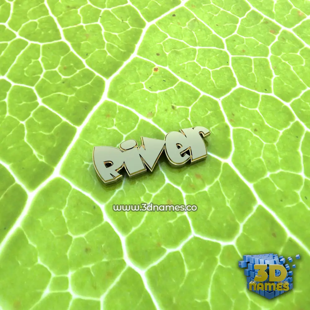 river in Gold Leaf style - 3D name wallpaper