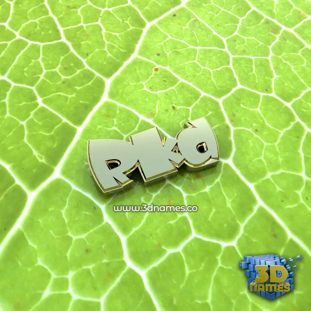rkd in Gold Leaf style - 3D name wallpaper