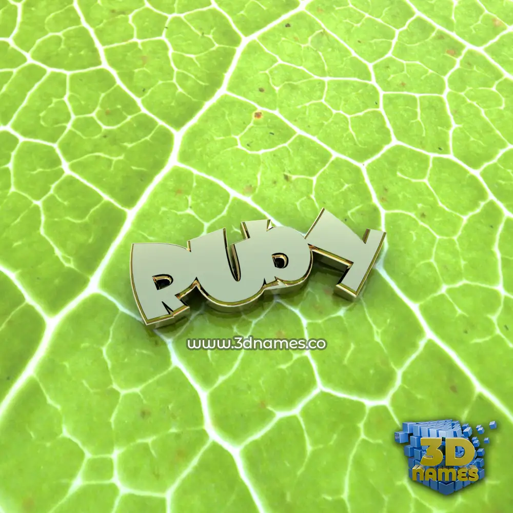 ruby in Gold Leaf style - 3D name wallpaper