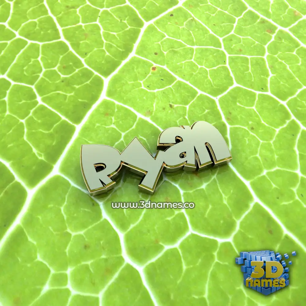 ryan in Gold Leaf style - 3D name wallpaper