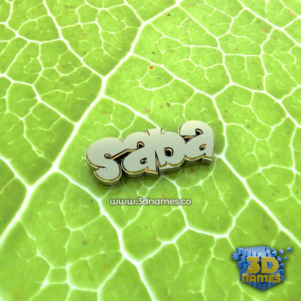 saba in Gold Leaf style - 3D name wallpaper