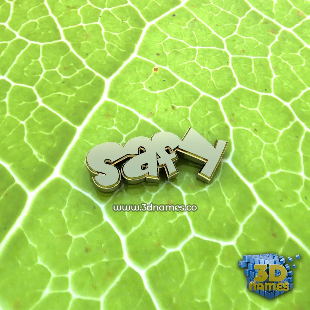 safy in Gold Leaf style - 3D name wallpaper