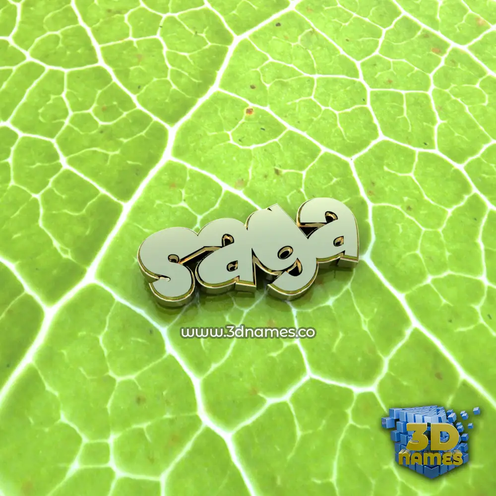 saga in Gold Leaf style - 3D name wallpaper