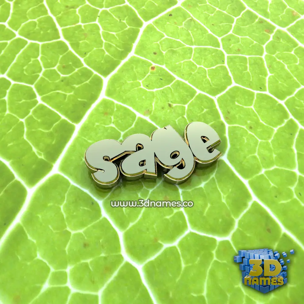 sage in Gold Leaf style - 3D name wallpaper